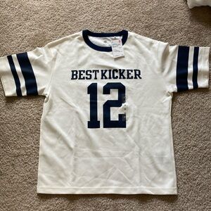 Uniqlo Kids White and Navy Graphic Tee